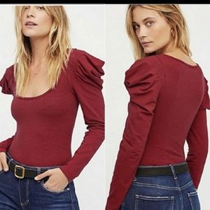 Free people ruffle shoulder top